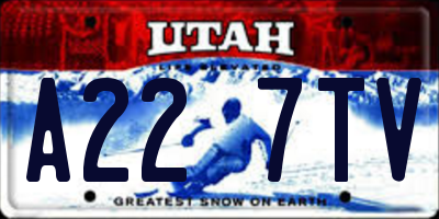 UT license plate A227TV