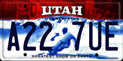 UT license plate A227UE