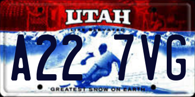 UT license plate A227VG