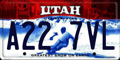 UT license plate A227VL