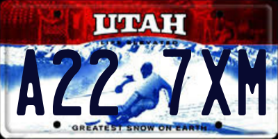 UT license plate A227XM
