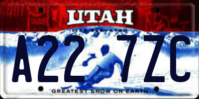 UT license plate A227ZC