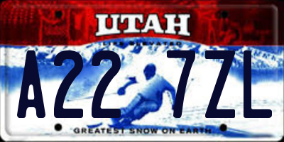 UT license plate A227ZL