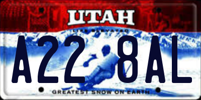 UT license plate A228AL