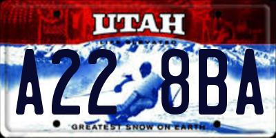UT license plate A228BA