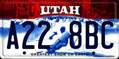 UT license plate A228BC