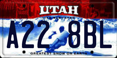 UT license plate A228BL
