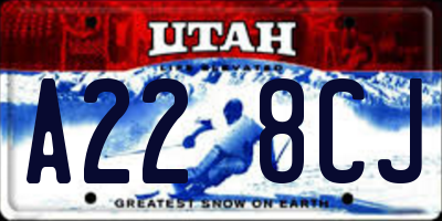 UT license plate A228CJ