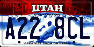 UT license plate A228CL