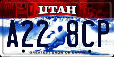 UT license plate A228CP