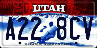 UT license plate A228CV