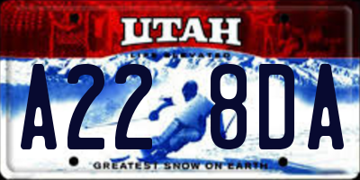 UT license plate A228DA