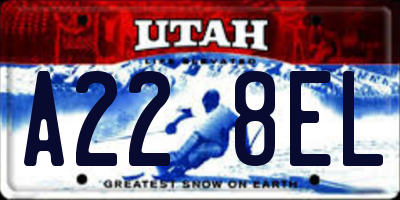 UT license plate A228EL