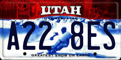 UT license plate A228ES