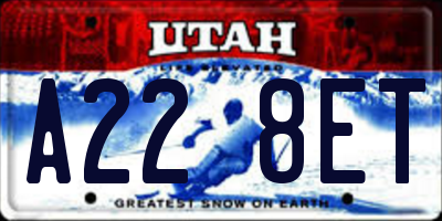 UT license plate A228ET