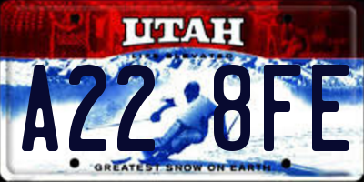 UT license plate A228FE