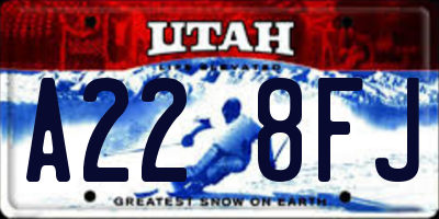 UT license plate A228FJ