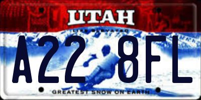 UT license plate A228FL