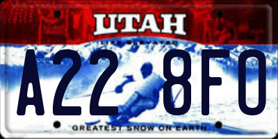 UT license plate A228FO