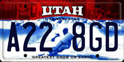 UT license plate A228GD