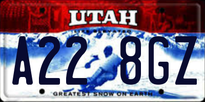 UT license plate A228GZ
