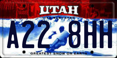 UT license plate A228HH