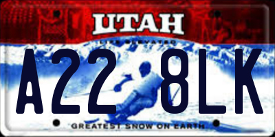 UT license plate A228LK