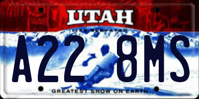 UT license plate A228MS