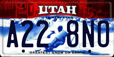 UT license plate A228NO