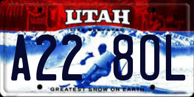 UT license plate A228OL