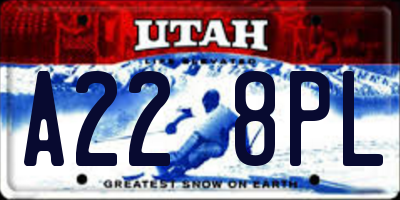 UT license plate A228PL