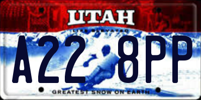 UT license plate A228PP