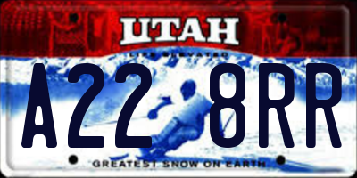 UT license plate A228RR