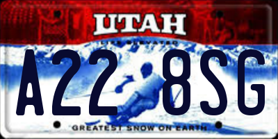 UT license plate A228SG