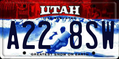 UT license plate A228SW