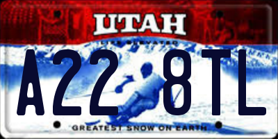 UT license plate A228TL