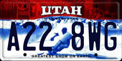 UT license plate A228WG