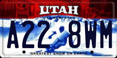 UT license plate A228WM