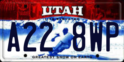 UT license plate A228WP