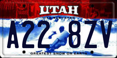 UT license plate A228ZV