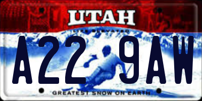 UT license plate A229AW