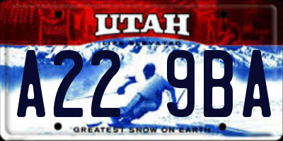 UT license plate A229BA