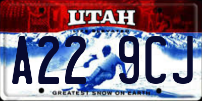 UT license plate A229CJ