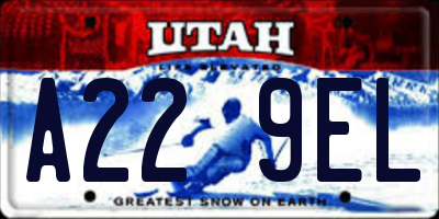 UT license plate A229EL