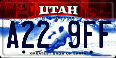 UT license plate A229FF