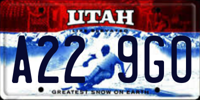 UT license plate A229GO