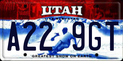 UT license plate A229GT