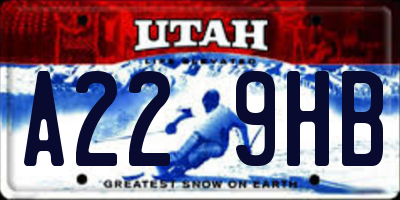 UT license plate A229HB