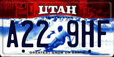 UT license plate A229HF