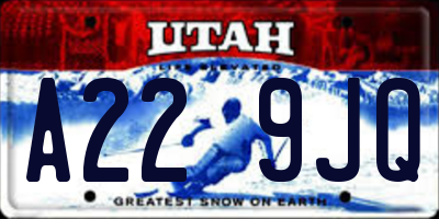 UT license plate A229JQ